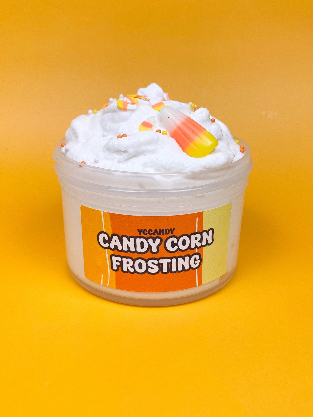 Candy corn frosting slime